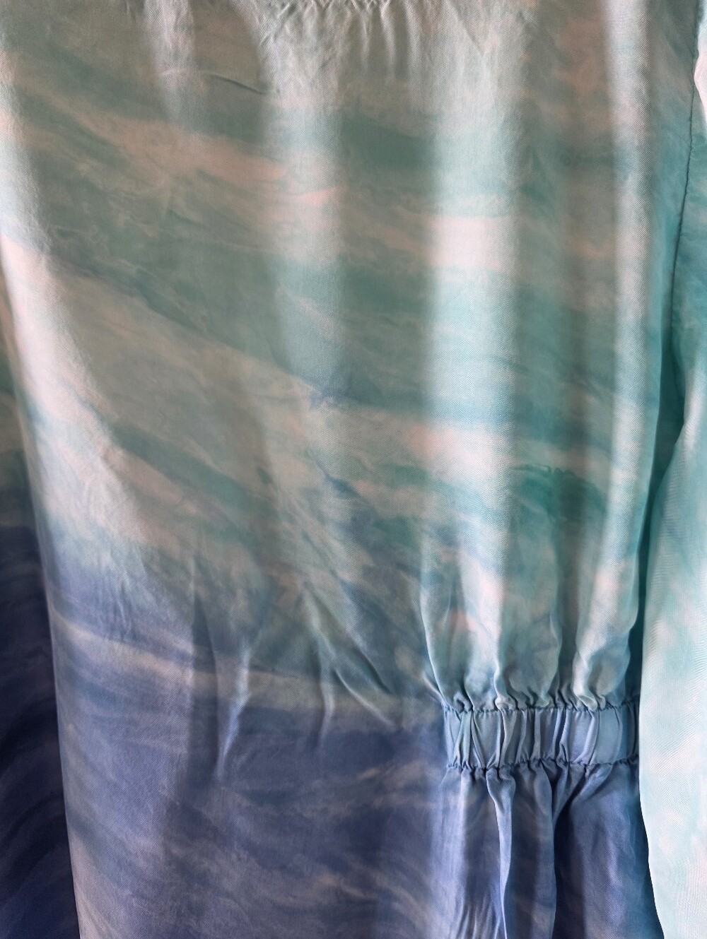 IC Collection Aqua-to-Blue Ombre Asymetrical Flow Top Size 1X - Picture 7 of 12